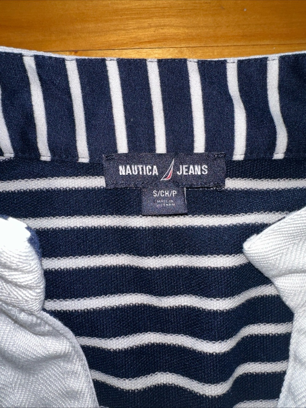 NAUTICA Tiered Mini Dress Womens S Navy White Striped Sleeveless Pockets - Picture 6 of 11